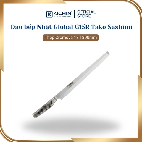 Dao bếp Nhật cao cấp Global G15R Tako Sashimi - Dao Sashimi tay phải (300mm)