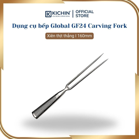 Dụng cụ bếp Nhật cao cấp Global GF24 Carving Fork - Xiên thịt thẳng (160mm)