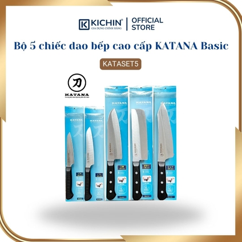 Bộ 5 chiếc dao bếp cao cấp KATANA Basic - Set 5 KATASET5 đa năng - Thái thịt cá (5 chiếc)