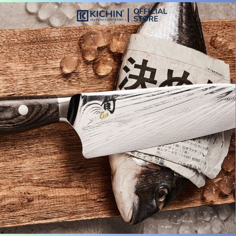Dao bếp Nhật cao cấp KAI Shun Nagare Santoku - Dao thái 3 trong 1 NDC0702 (180mm)