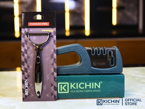 Combo Bộ Dụng Cụ Mài Dao Kéo & Nạo Cao Cấp Thép Không Gỉ Thương Hiệu Kichin