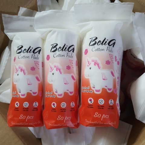 Bông tẩy trang tròn Belia 80 miếng