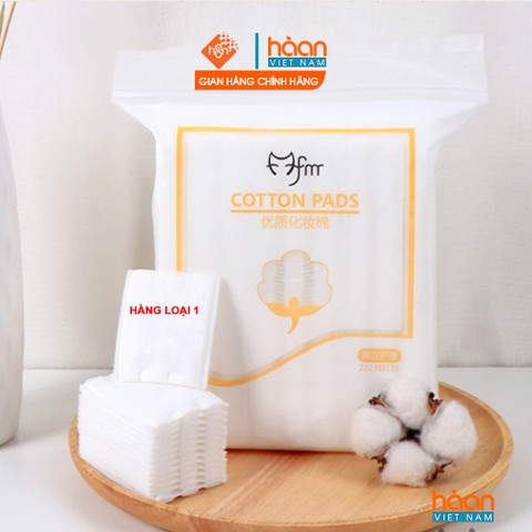 Bông tẩy trang 3 lớp  Mèo Vàng Natural Cotton Pad  222 miếng chính hãng