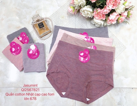 Quần cotton Nhật cạp cao fom lớn 678