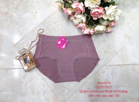 Quần cotton lụa Nhật nữ hoàng viền ren cao cấp 118