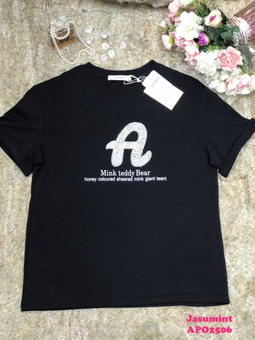 Áo phông chữ A đính đá cao cấp