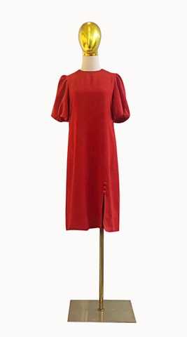 Váy dáng suông tay bồng 3 cúc