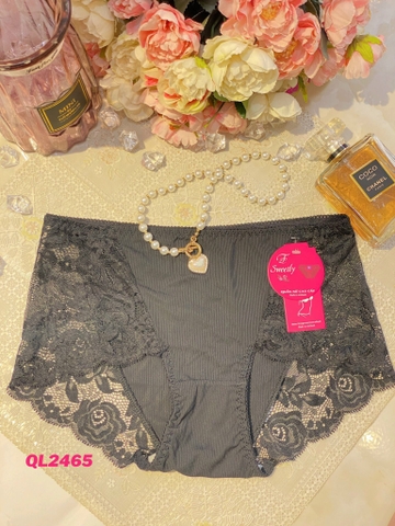 Quần lót thun gân phối ren