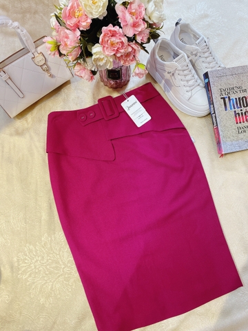 Chân váy bút chì peplum đai cài