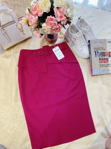 Chân váy bút chì peplum đai cài