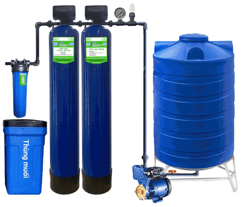 Hệ thống lọc tổng giếng khoan làm mềm nước 2 cột composite NSX-AC2-GK