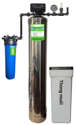 Hệ thống lọc tổng sinh hoạt 1 cột inox 1054 - van cơ tự động NSX-AI1-1