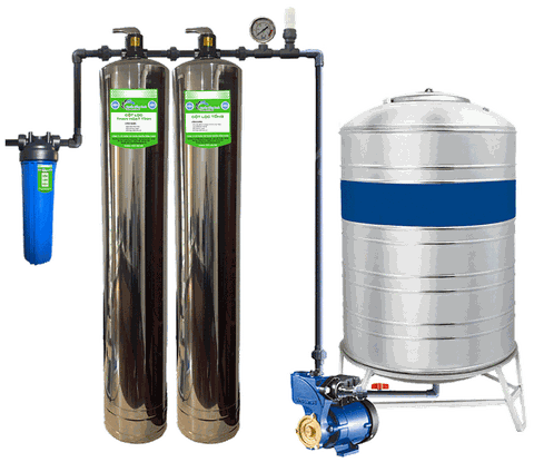 Hệ thống lọc tổng giếng khoan 2 cột Inox NSX-MI2-GK