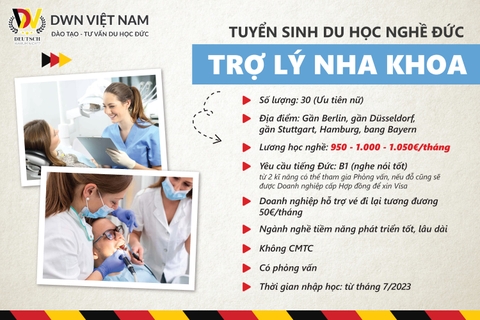 CHI TIẾT VỀ DU HỌC NGHỀ ĐỨC NGÀNH TRỢ LÝ NHA KHOA 2024