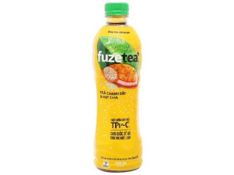 Trà Fuze Tea chanh dây hạt chia chai nhựa 450ml