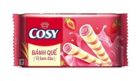 Bánh quế Cosy kem vị dâu 117.6g