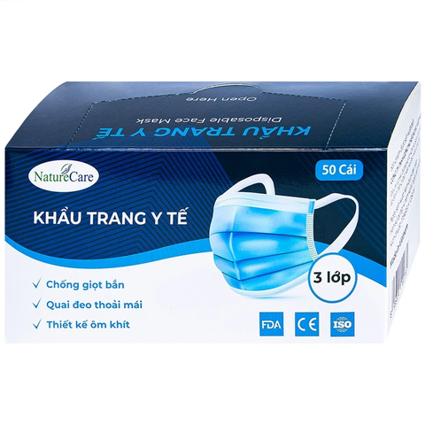 Khẩu trang y tế kháng khuẩn BA xanh 50 cái