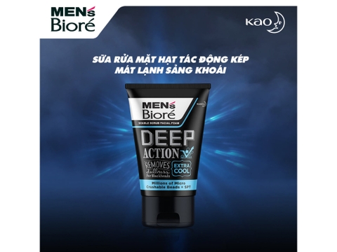 Sữa rửa mặt Bioré Men's Deep Action mát lạnh sảng khoái 100g