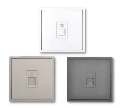 Module ổ cắm điện thoại đơn màu xám Simon i7 705214-61