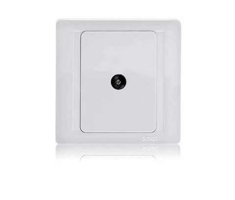 Bộ ổ cắm TV đơn chuẩn vuông màu trắng Simon 50 55111