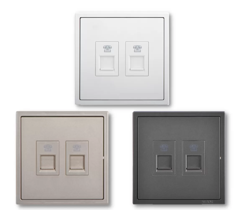 Module ổ cắm điện thoại đôi màu xám Simon i7 705224-61