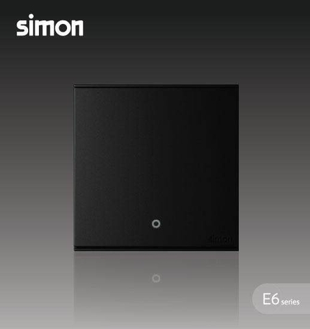 Simon E6 Bộ Công tắc đơn 20A, 1 chiều, 2 cực có đèn LED (Đen), 722123-26