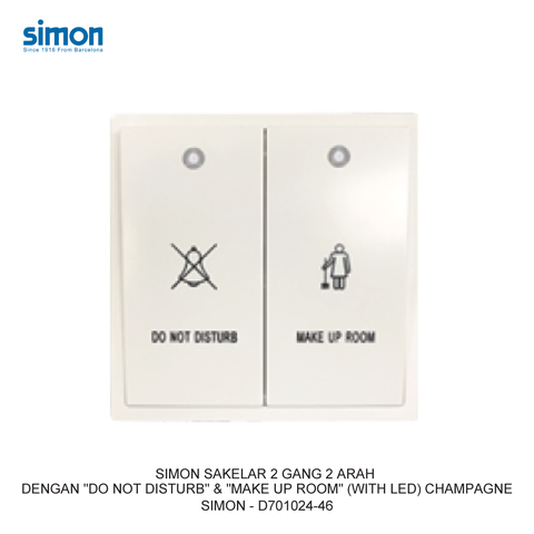Module công tắc không làm phiền và mời dọn phòng có đèn LED màu trắng Simon i7, S6 D701024