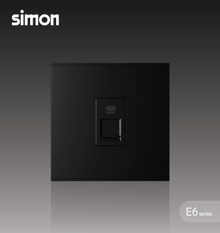 Simon E6 Bộ ổ cắm điên thoại đơn (Đen), 725214-26