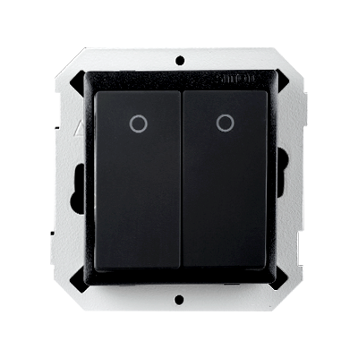 Module nút nhấn đôi có đèn LED màu Đen Simon V8 80396F-26