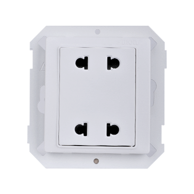 Module ổ cắm đôi 2 chấu màu trắng Simon V8 80456