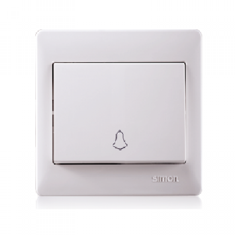 Bộ công tắc nút nhấn chuông cửa chuẩn vuông màu trắng Simon 50 56301B