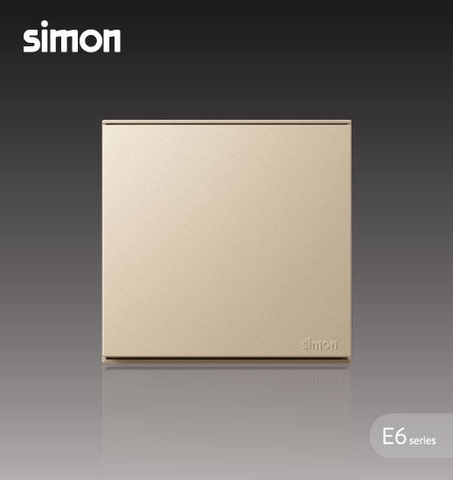 Bộ Công tắc đơn 20A, 1 chiều, 2 cực có đèn LED mặt vuông màu Sâm Panh (champagne) Simon E6 722023-46