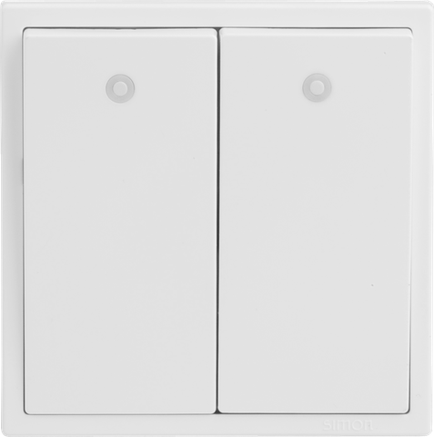 Module công tắc đôi 1 chiều có đèn LED màu trắng Simon i7 701023