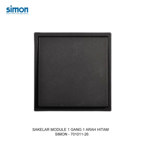 Simon i7 - Module nút nhấn công tắc đơn (Đen), 701011F-26