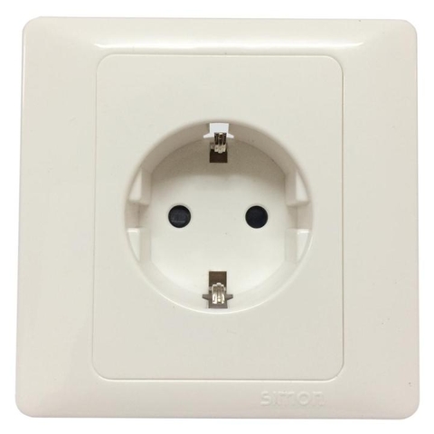 Bộ Ổ cắm Schuko có chân tiếp địa chuẩn vuông màu trắng Simon 50 51687