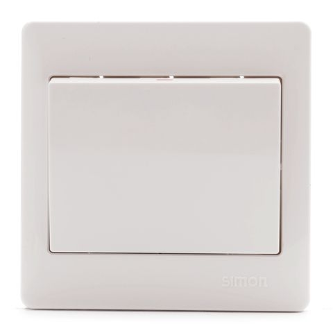 Bộ công tắc đơn, 1 chiều mặt vuông trắng Simon S50 51011B