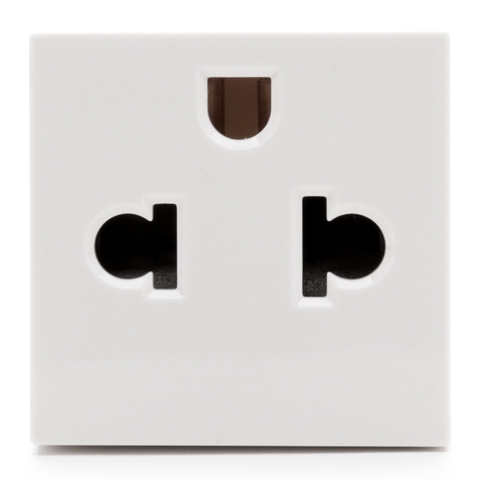 Ổ cắm đơn 3 chấu kiểu Âu Mỹ có tiếp đất. 16A 250V~(M module) màu trắng Simon 51A H82