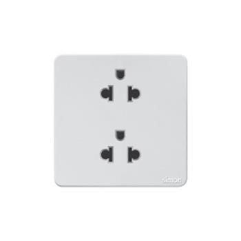 Bộ ổ cắm đôi 3 chấu Simon K3 màu trắng chuẩn đế vuông 571287