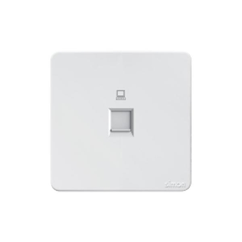 Bộ ổ mạng đơn cat5 Simon K3 màu trắng chuẩn đế vuông 575218