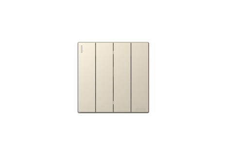 Bộ Công tắc bốn, 2 chiều mặt vuông màu sâm panh cao cấp Simon S6 581042-46