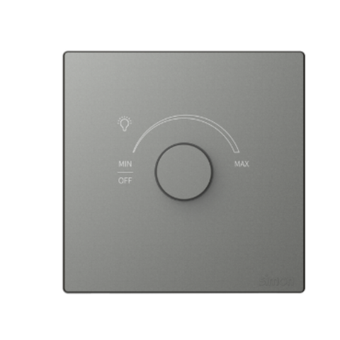 Bộ Chiết áp đèn mặt vuông màu Xám (grey) Simon S6 58E101-61