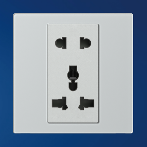 M7 Gem- Bộ ổ cắm 2 chấu + 3 chấu đa năng (10A 250V) (Diamond Sliver) Simon M7 661080G-4E