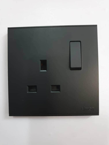Bộ ổ cắm kiểu Anh 13A màu Xám (Grey) Simon E6 721382-61