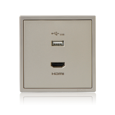 Module ổ cắm sạc USB và ổ HDMI vuông màu sâm panh Simon i7 700494-46