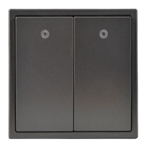 Module công tắc đôi 2 chiều có đèn LED màu Xám (Grey) Simon i7 701024-61