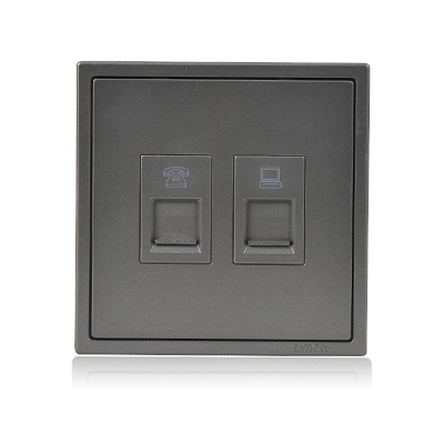 Module ổ cắm điện thoại và mạng (Cat6) màu xám Simon i7 705229-61