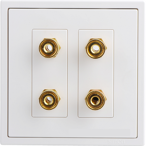 Module ổ cắm loa đôi màu trắng Simon i7 705402