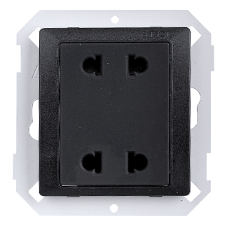 Module ổ cắm đôi 2 chấu màu Đen Simon V8 80456-26