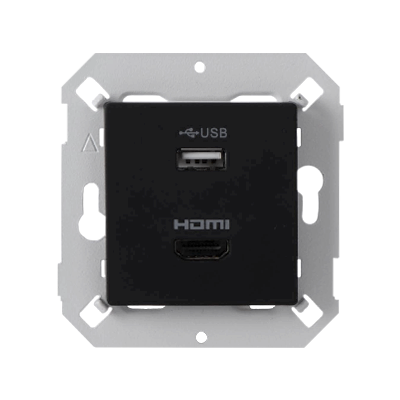 Module cổng HDMI và USB màu Đen Simon V8 80494-26