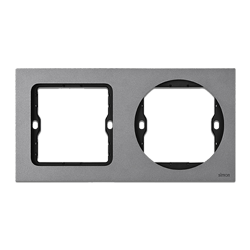 Khung viền Đôi gồm 1 khung vuông và 1 khung tròn (SQUARE+ROUND) màu Grey Simon S20 820822-21